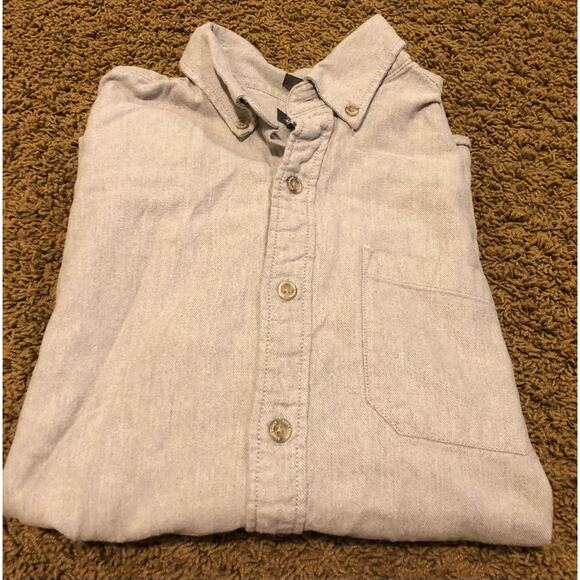 Eddie Bauer classic fit gray button up flannel men's size med - Picture 1 of 5